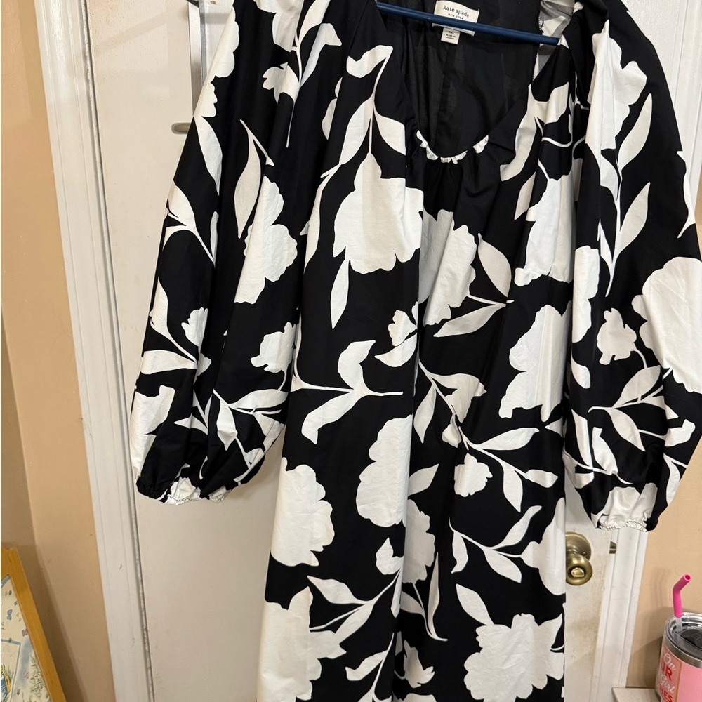 Kate Spade Black and White Floral Womens Dress